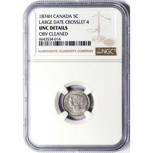 Canada, Victoria (1837-1901), 5 Cents 1874