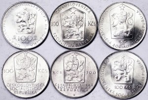 Cecoslovacchia, Repubblica Socialista (1962-1990), Lotto 6 pezzi.