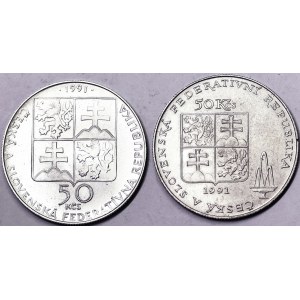 Cecoslovacchia, Repubblica Federale (1991-1992), Lotto 2 pezzi.