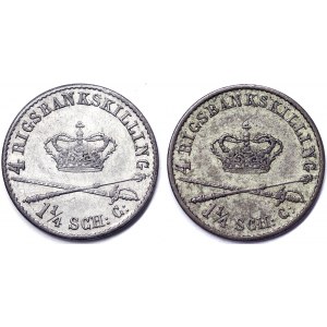 Denmark, Kingdom, Christian VIII (1839-1848), Lot 2 pcs.