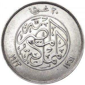 Égypte, Royaume, Fouad Ier (1340-1355 H) (1922-1936 J.-C.), 20 Piastres 1923