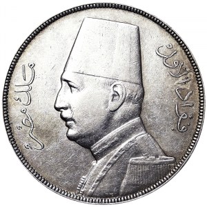 Ägypten, Königreich, Fuad I (1340-1355 AH) (1922-1936 AD), 20 Piaster 1933
