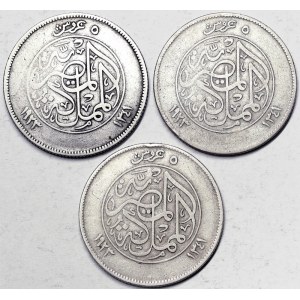 Égypte, Royaume, Fouad Ier (1340-1355 H) (1922-1936 J.-C.), Lot 3 pièces.