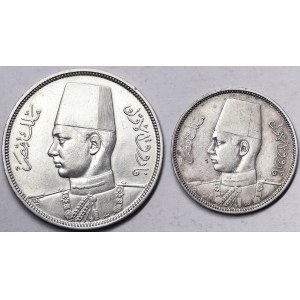 Egypt, kráľovstvo, Farouk (1355-1372 AH) (1936-1952 AD), Lot 2 ks.