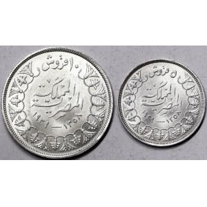 Egypt, kráľovstvo, Farouk (1355-1372 AH) (1936-1952 AD), Lot 2 ks.