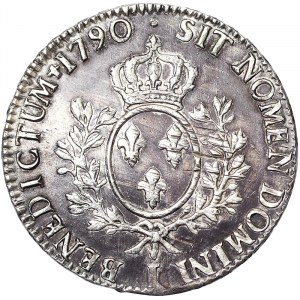 France, Louis XVI (1774-1792), Ecu aux branches d'olivier 1790, I Limoges