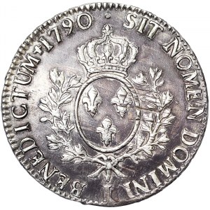 Francja, Ludwik XVI (1774-1792), Ecu aux branches d'olivier 1790, I Limoges