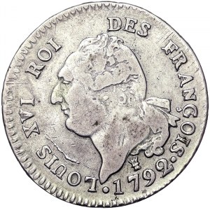 France, Louis XVI (1774-1792), 30 Sols 1792, I Limoges