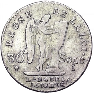 Frankreich, Ludwig XVI. (1774-1792), 30 Sols 1792, I Limoges