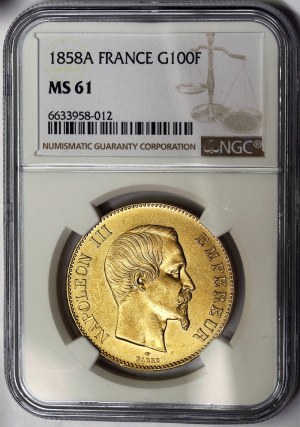 France, Napoléon III (1852-1870), 100 Francs 1857, A Paris