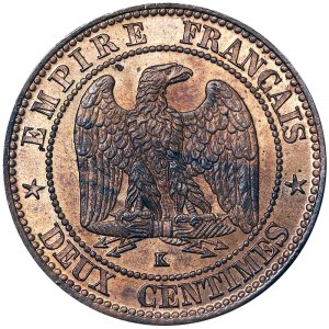Francja, Napoleon III (1852-1870), 10 centymów 1862, K Bordeaux