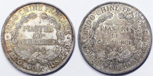 Indochine française (Cambodge, Laos, Vietnam) (jusqu'en 1954), lot 2 pièces.
