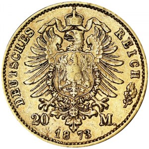 Germany, Bavaria, Ludwig II (1864-1886), 20 Mark 1873, D Munich
