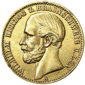 Germany, Braunschweig / Lüneburg / Celle, Wilhelm (1831-1884), 20 Mark 1875, Braunschweig
