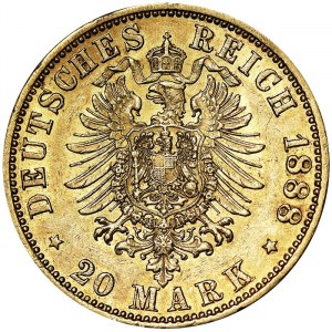 Germany, Prussia, Friedrich III (1888), 20 Mark 1888, A Berlin