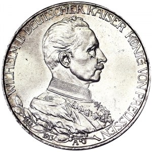 Germany, Prussia, Wilhelm II (1888-1918), 3 Mark 1913, A Berlin