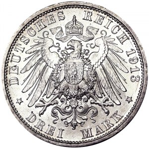 Deutschland, Preußen, Wilhelm II (1888-1918), 3 Mark 1913, A Berlin