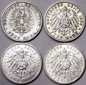 Allemagne, Prusse, Lot 4 pièces.