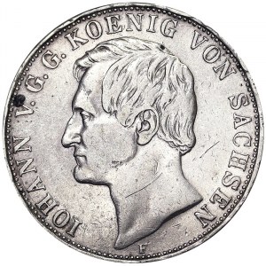 Deutschland, Sachsen-Albertine, Johann I. (1854-1873), 2 Vereinstaler 1858, F Dresden