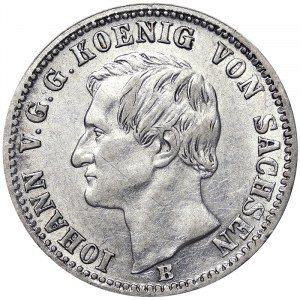 Germany, Saxony-Albertine, Johann I (1854-1873), 1/6 Taler 1870, B Dresden