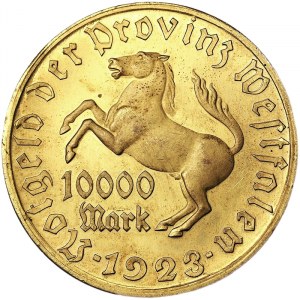 Nemecko, Vestfálsko, emisia banky Provence, 10 000 mariek 1923