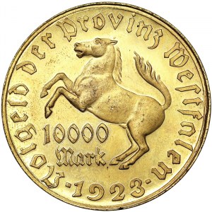 Deutschland, Westfalen, Provence Bankausgabe, 10.000 Mark 1923
