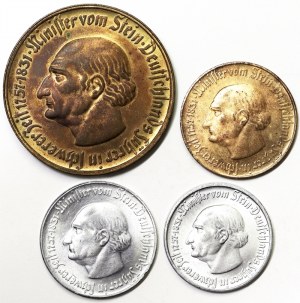 Allemagne, Westphalie, émission de la banque de Provence, lot de 4 pièces.