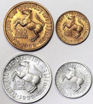 Allemagne, Westphalie, émission de la banque de Provence, lot de 4 pièces.