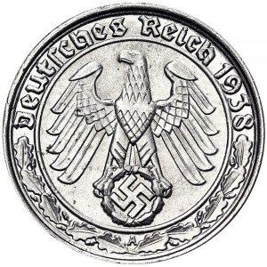 Nemecko, TRETIA RÍŠA (1933-1945), 50 Reichspfennig 1938, A Berlin