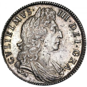 Velká Británie, království, William III (1694-1702), 1/2 koruny 1698