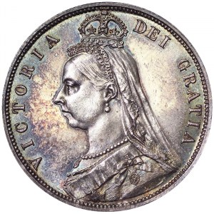 Wielka Brytania, Królestwo, Wiktoria (1837-1901), 1/2 korony 1887, Londyn