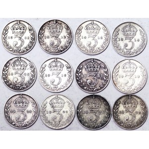 Veľká Británia, kráľovstvo, George V (1910-1936), Lot 12 pcs.