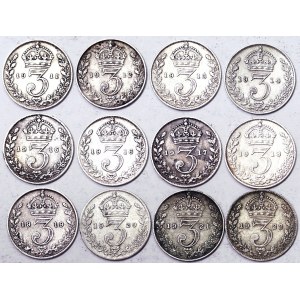 Gran Bretagna, Regno, Giorgio V (1910-1936), Lotto 12 pezzi.