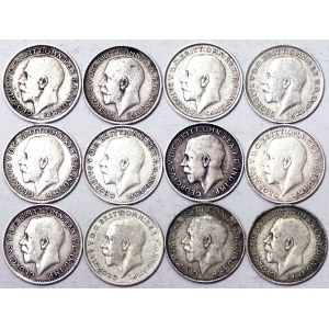 Grande-Bretagne, Royaume, George V (1910-1936), Lot 12 pcs.