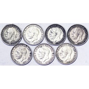 Grande-Bretagne, Royaume, George V (1910-1936), Lot 7 pcs.