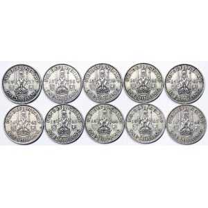 Veľká Británia, kráľovstvo, George VI (1936-1952), Lot 10 ks.