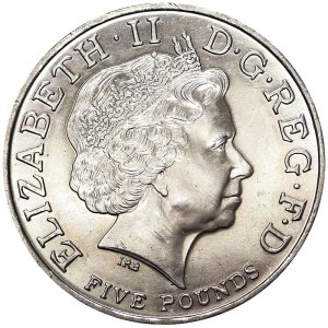 Grande-Bretagne, Royaume, Elizabeth II (1952-2022), 5 Pounds 2002, Londres