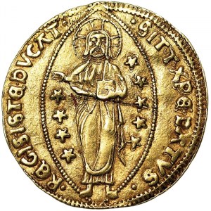 Řecko, křižácké mince, Rhodos, Pierre d'Aubusson (1476-1503), napodobenina benátského dukáta n.d., Rhodos
