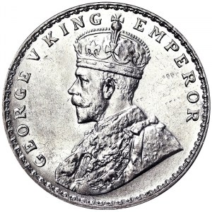 Inde, Inde britannique, George V (1910-1936), 1 roupie 1919
