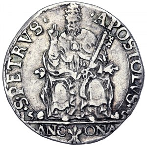Stati Italiani, Ancona, Paolo IV (1555-1559), Testone n.d., Ancona