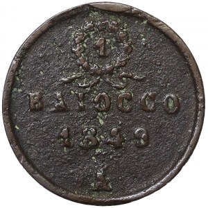 Italian States, Ancona, Roman Republic (1849), 1 Baiocco 1849, Ancona