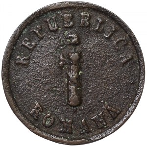 Italian States, Ancona, Roman Republic (1849), 1 Baiocco 1849, Ancona