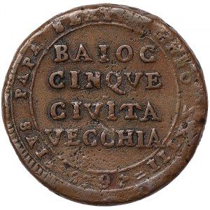 Italienische Staaten, Civitavecchia, Pio VI (1775-1799), Madonnina da 5 Baiocchi 1797, Civitavecchia
