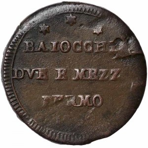 États italiens, Fermo, Pio VI (1775-1799), Sampietrino da Due Baiocchi e Mezzo 1796, Fermo