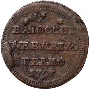 Italské státy, Fermo, Pio VI (1775-1799), Sampietrino da Due Baiocchi e Mezzo 1797, Fermo