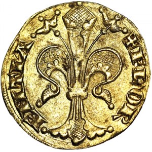 Italienische Staaten, Florenz, Republik (1189-1532), Fiorino Stretto Erstes Semester 1308, Florenz