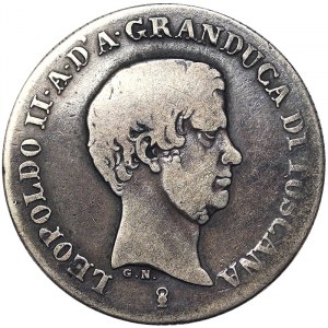 Talianske štáty, Florencia, Leopoldo II (1824-1859), Fiorino 1843, Florencia