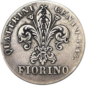 États italiens, Florence, Léopold II (1824-1859), Fiorino 1843, Florence