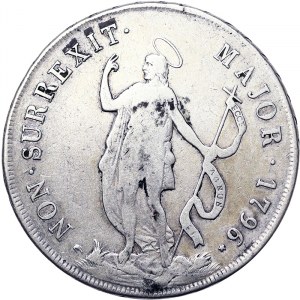 Italienische Staaten, Genua, Republik Biennale Dogen Phase III (1637-1797), 8 Lire 1796, Genua