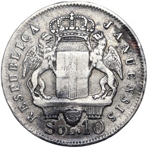 Italienische Staaten, Genua, Genuesische Republik (1814), 10 Soldi 1814, Genua